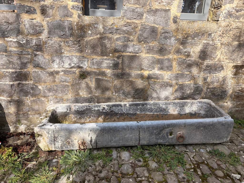 Bac en pierre bleue 170x45cm, Jardin & Terrasse, Bacs à fleurs & Jardinières, Pierre, 30 à 60 cm, Enlèvement, Utilisé