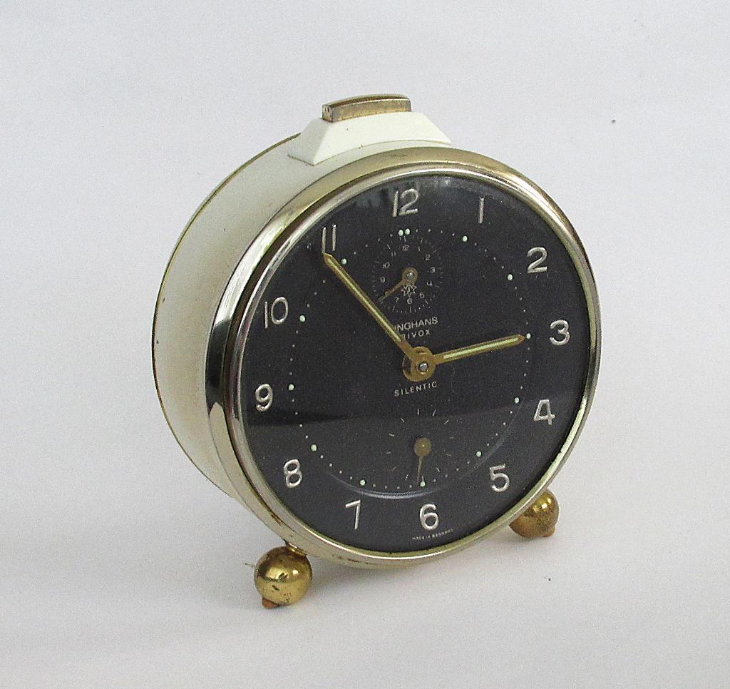 Vintage Junghans Trivox Silentic wekker Germany '60, Ophalen of Verzenden