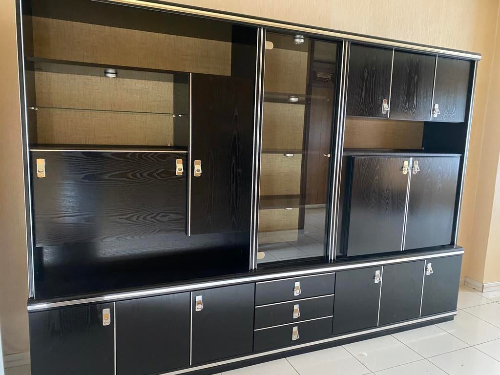 WANDKAST LIVING Zwart hout, Enlèvement, Comme neuf