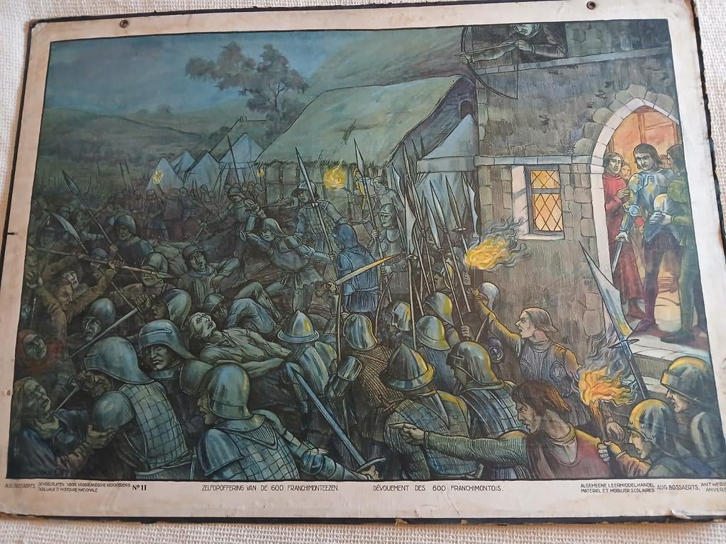 5 oude schoolkaarten .., Ophalen of Verzenden