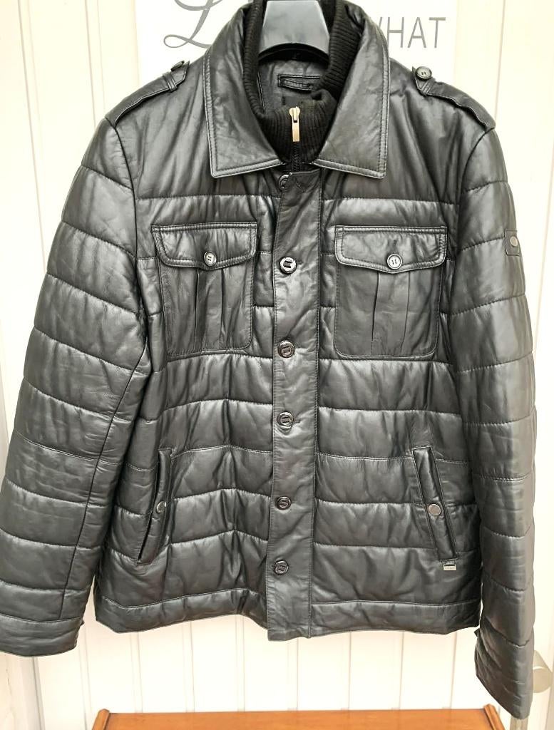 Veste en cuir Arma noire 54 (taille 56-58), Enlèvement ou Envoi, Comme neuf, Taille 52/54 (L), Noir