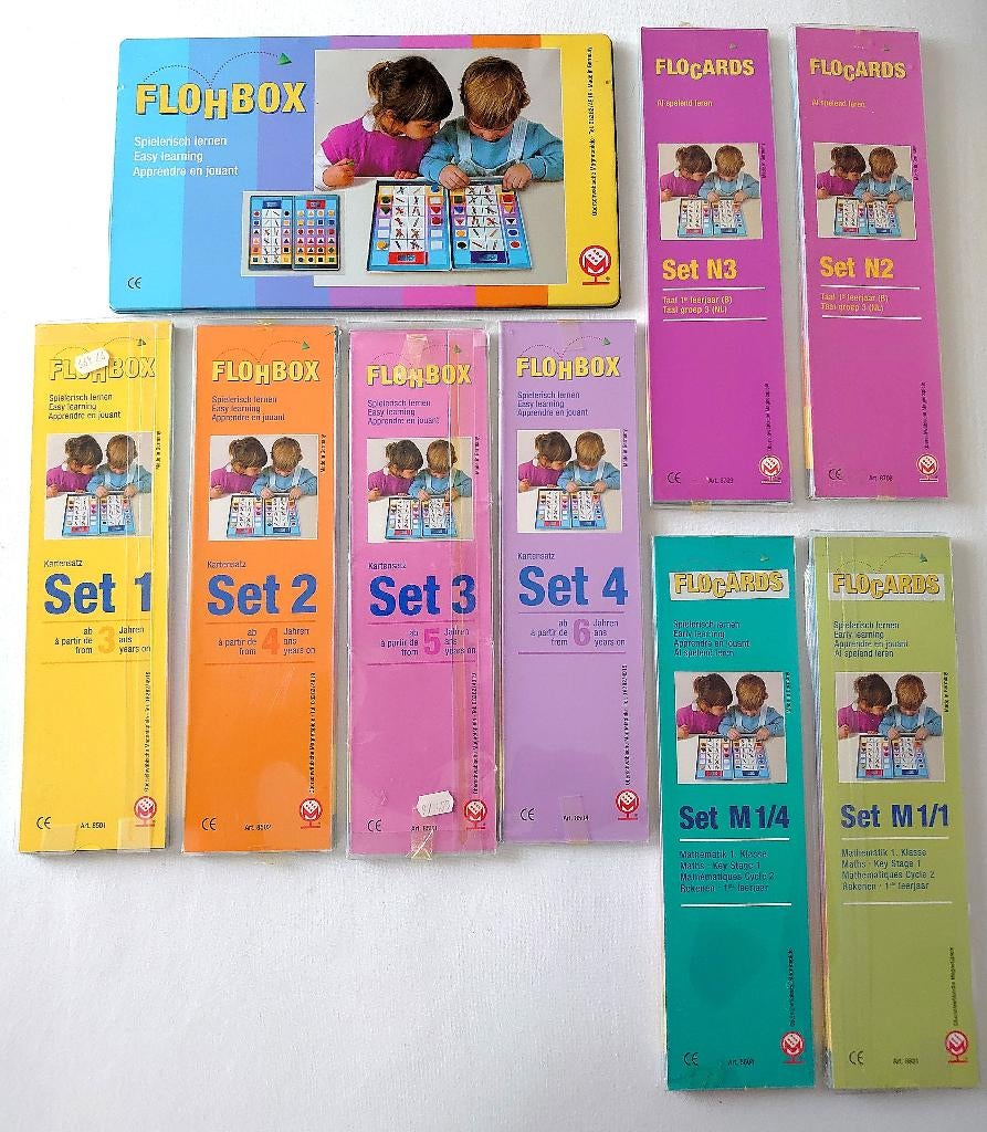 Flohbox met 8 sets kaarten vanaf 3 jaar tem 1e leerjaar, Ophalen of Verzenden, Nieuw, Taal en Lezen