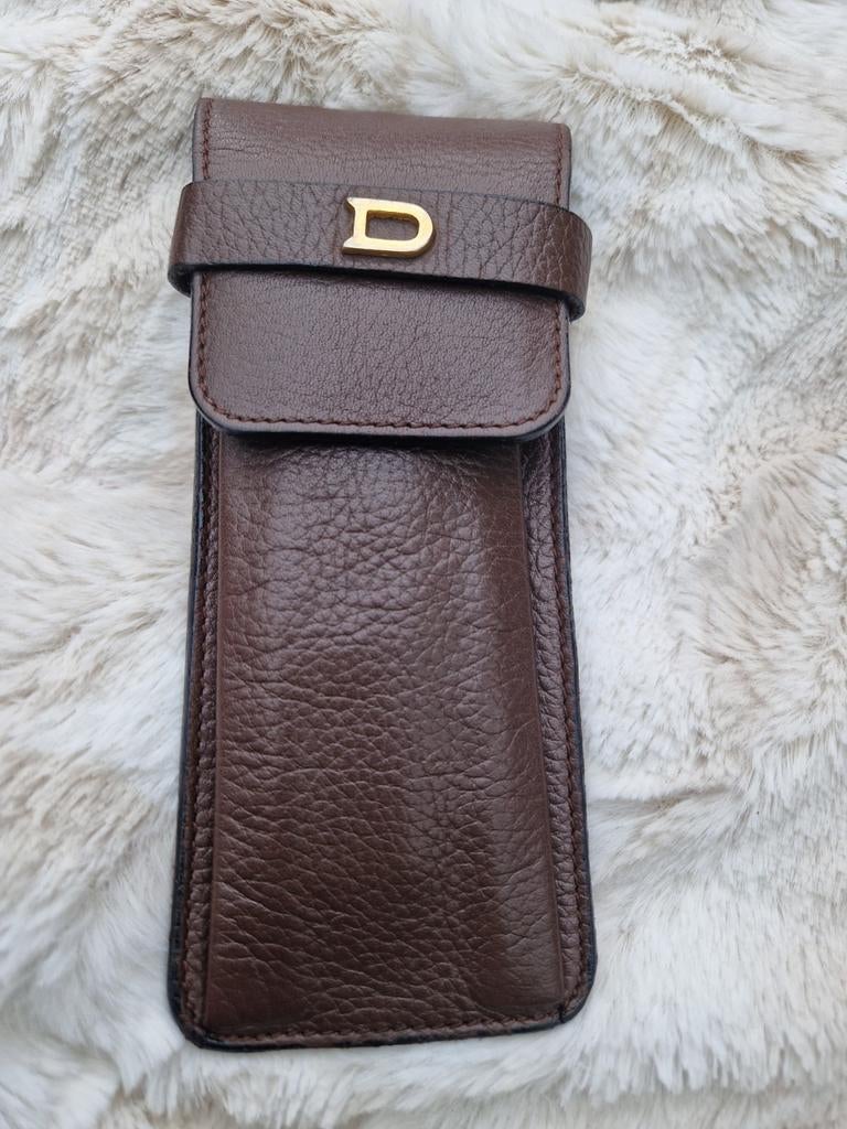 Heel mooie bruine pennen- of brilhouder van Delvaux, Handtassen en Accessoires, Overige Accessoires, Ophalen of Verzenden, Gebruikt