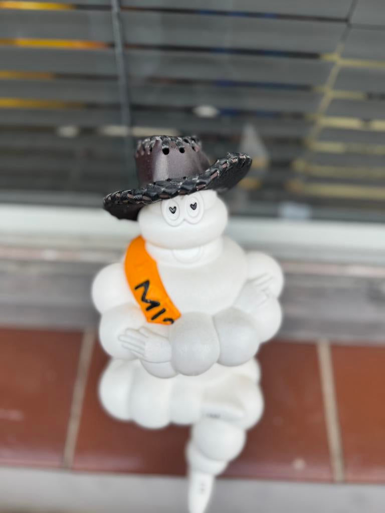 Michelin Bibendum Cowboy pop, Verzamelen, Ophalen of Verzenden, Gebruikt, Reclamebord