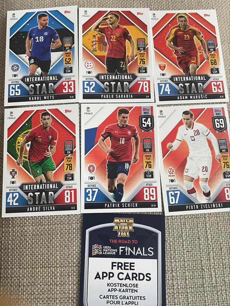 6x Topps voetbal, Ophalen of Verzenden, Zo goed als nieuw