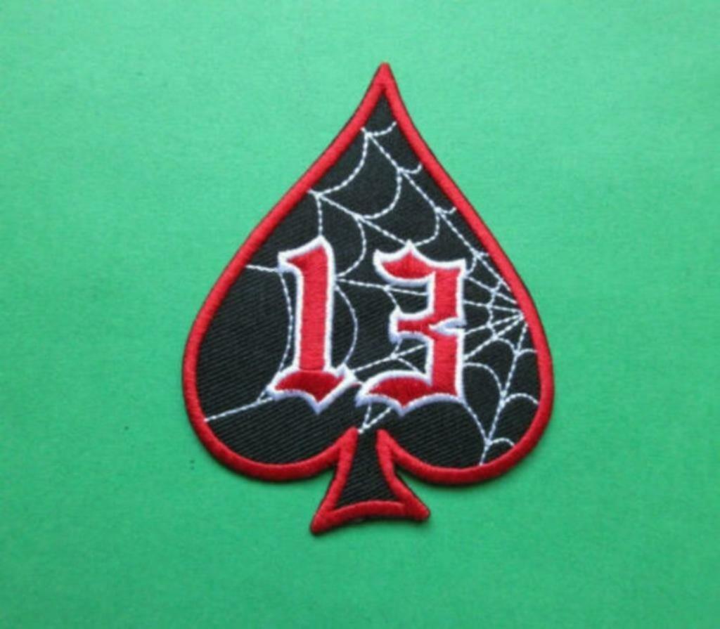 Lucky 13 Spade biker strijk patch - 69 x 88 mm, Ophalen of Verzenden, Nieuw