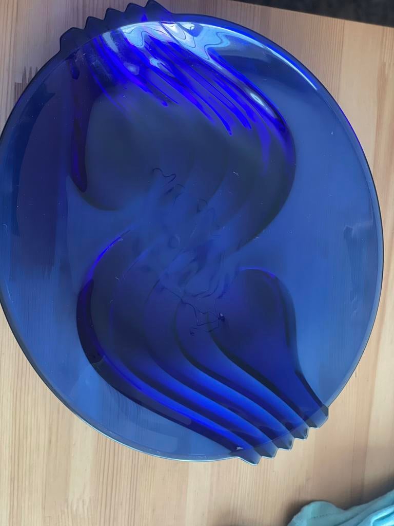 Arcoroc vintage kobaltblauwe schaal, Ophalen, Zo goed als nieuw, Schaal