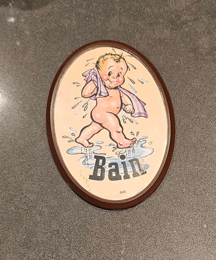 Signalisatie badkamer 10x7cm, Ophalen