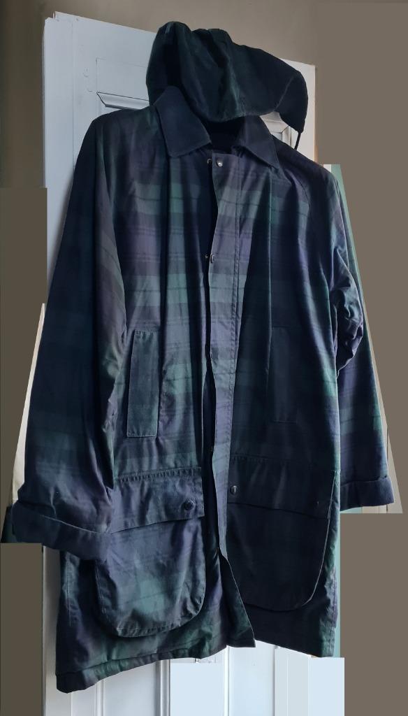 Blackwatch tartan -Veste de chasse écossaise cirée à capuche, Blackwatch waxed  PG FIEL, Enlèvement ou Envoi, Porté, Bleu