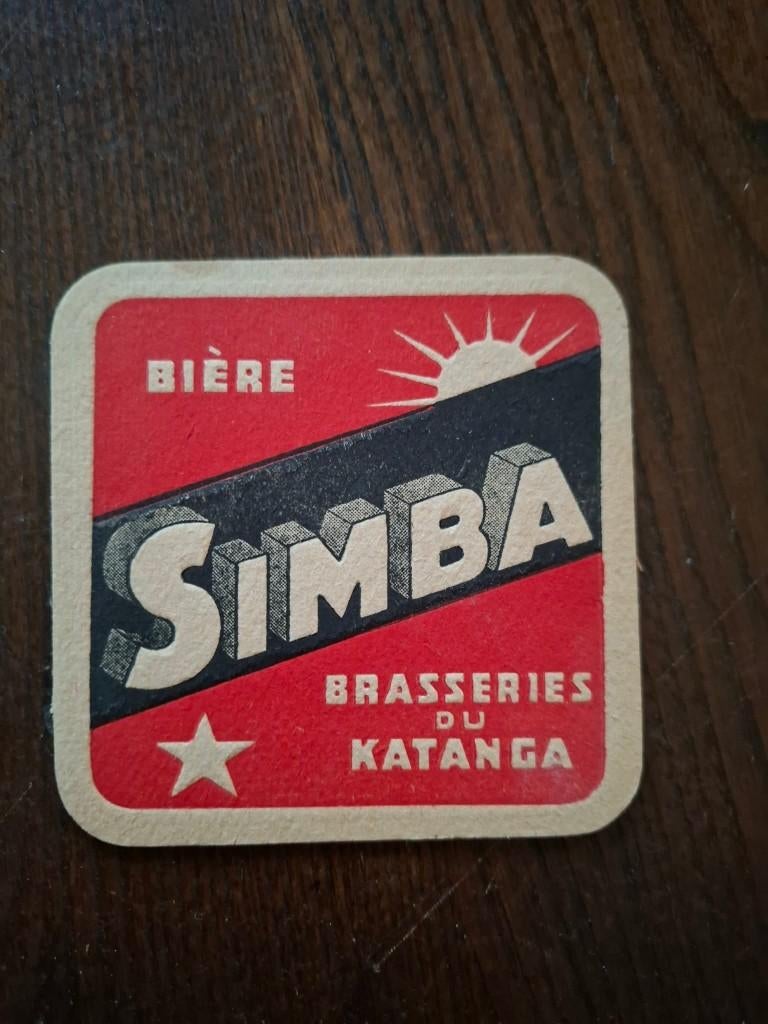 Sous bock  Simba Congo ( simple face ), Collections, Marques de bière, Envoi, Comme neuf, Sous-bock, Autres marques