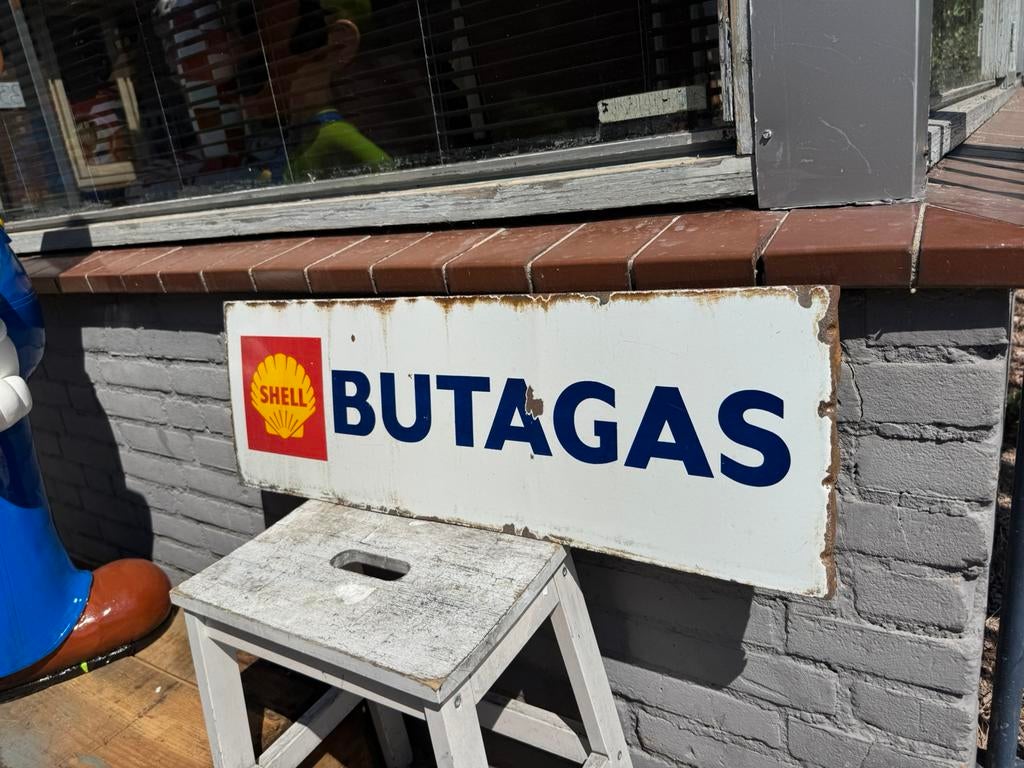 SHELL oud emaille reclamebord, Ophalen of Verzenden