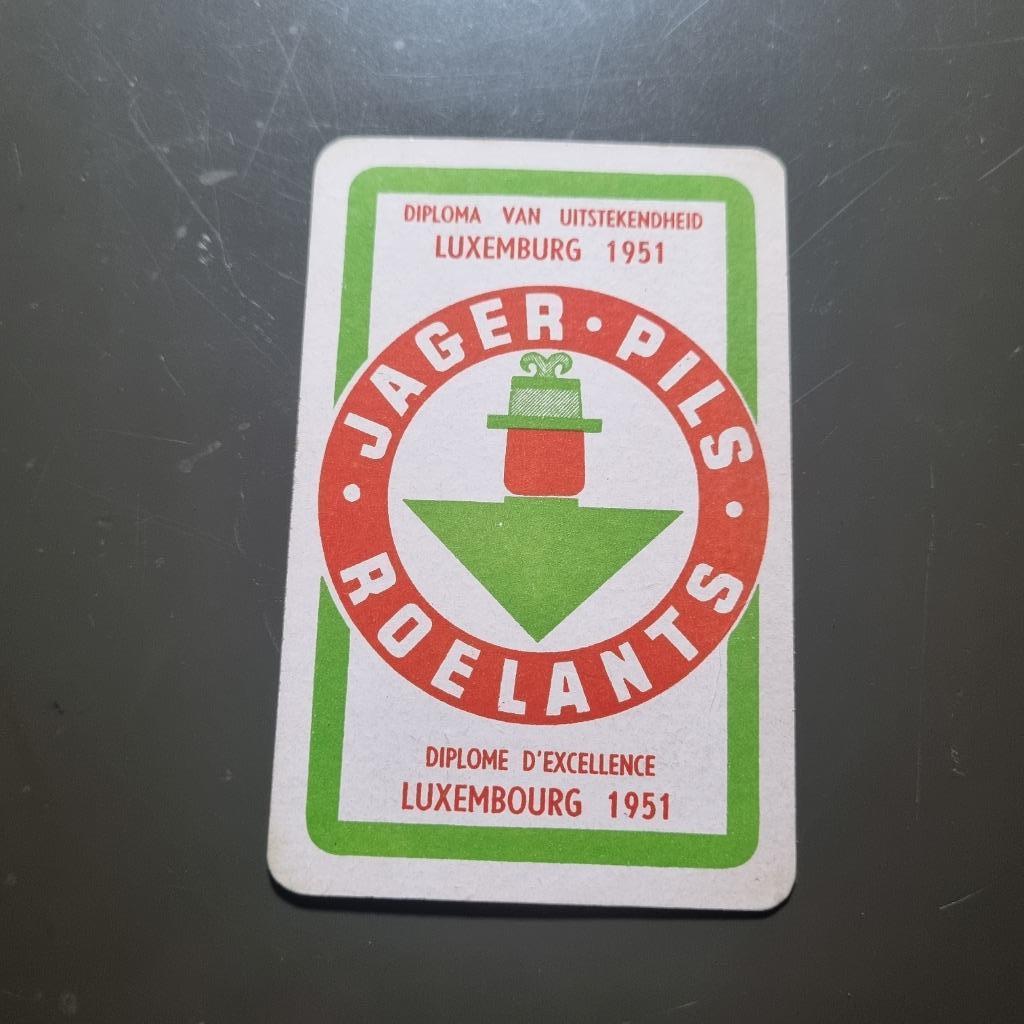 Carte de jeu Jager Pils Roelants, Collections, Enlèvement ou Envoi, Utilisé, Autres types, Autres marques