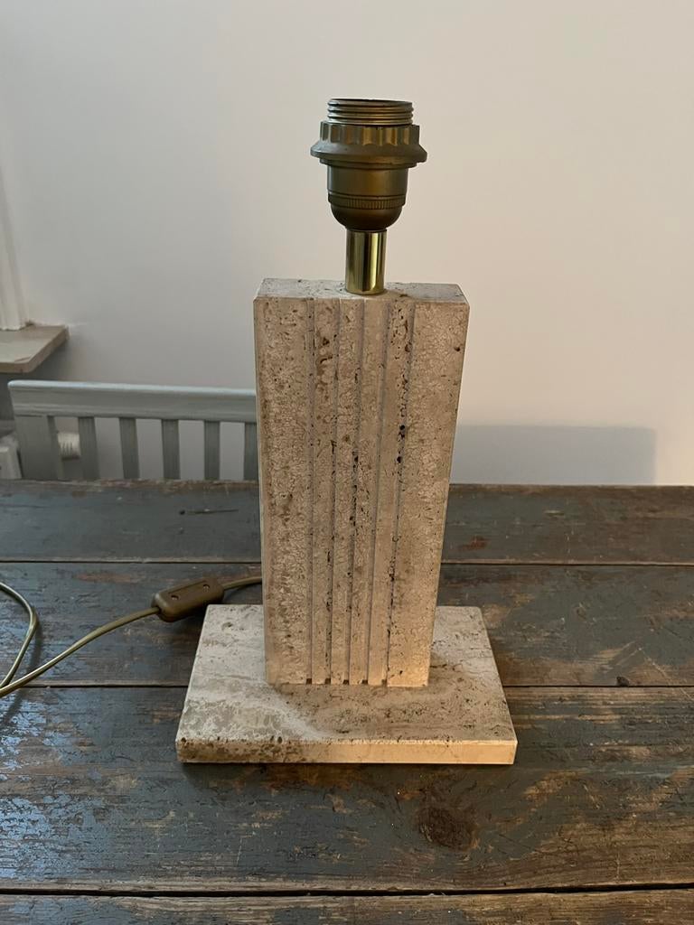 VINTAGE TAFELLAMP TRAVERTIJN TRAVERTIJN BELINO ORIGINEEL, Antiek en Kunst, Ophalen of Verzenden