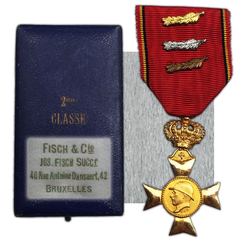 🚨ABL : CROIX VÉTÉRANS 1909-1934 ALBERT 1- FISCH - 3 PALMES, Envoi, Armée de terre, Ruban, Médaille ou Ailes