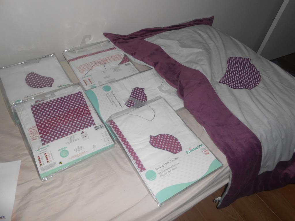 Lakenset / Dekbedovertrek Babybed paars vogel Orchestra, Enlèvement ou Envoi, Housse de couette, Comme neuf, Violet