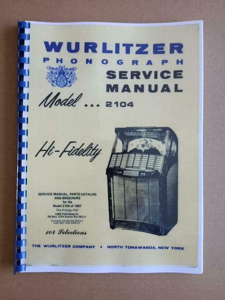 Service Manual: Wurlitzer 2104 (1957) jukebox nieuw !!!, Envoi, Wurlitzer