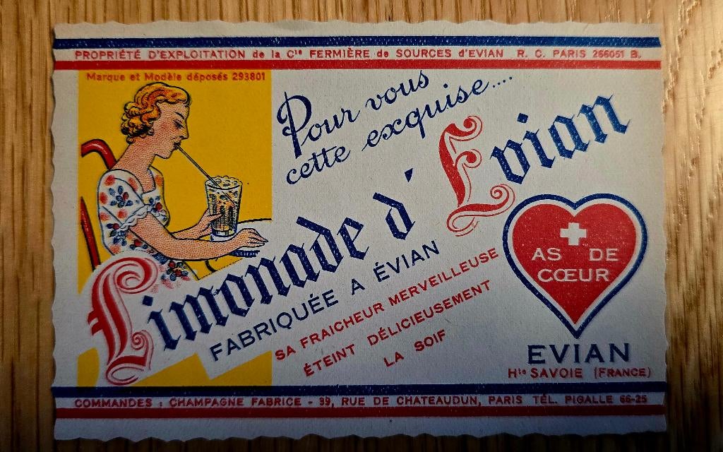 Limonade d’Evian Etiquette ancienne - Label 135, Enlèvement ou Envoi, Autres types