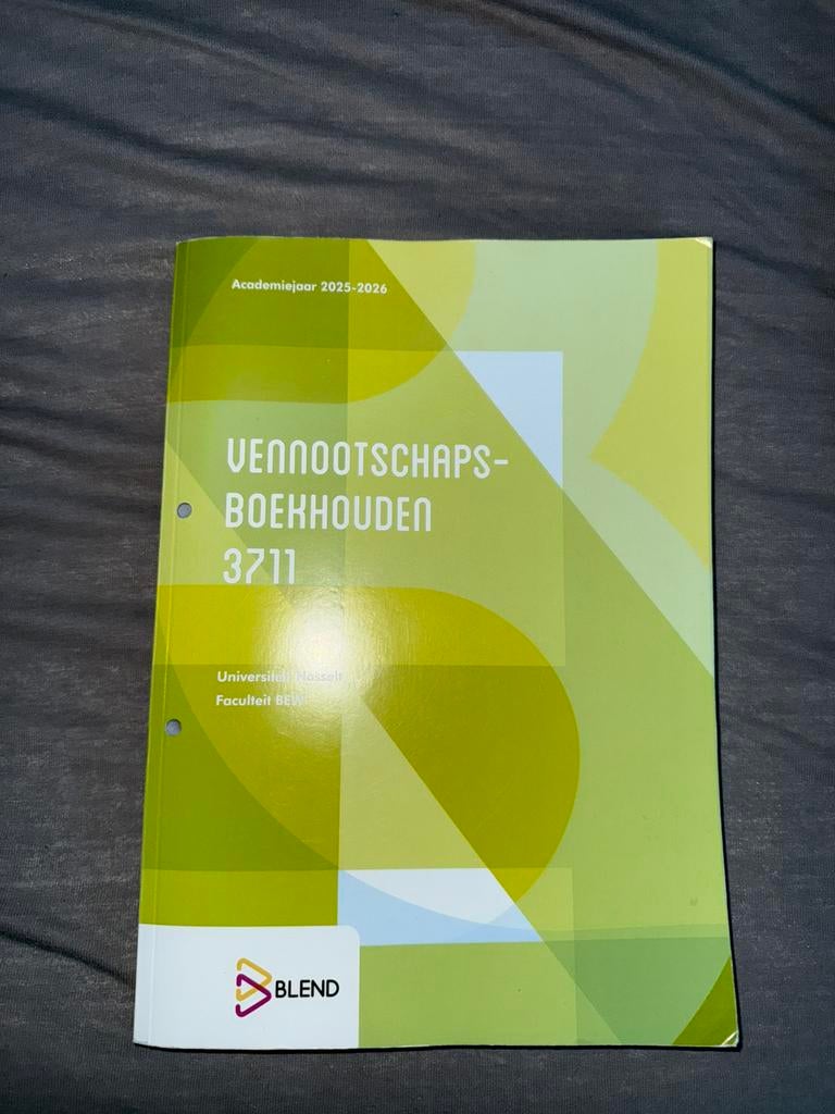 Vennootschapsboekhouden UHasselt Handelswetenschappen, Boeken, Ophalen, Zo goed als nieuw