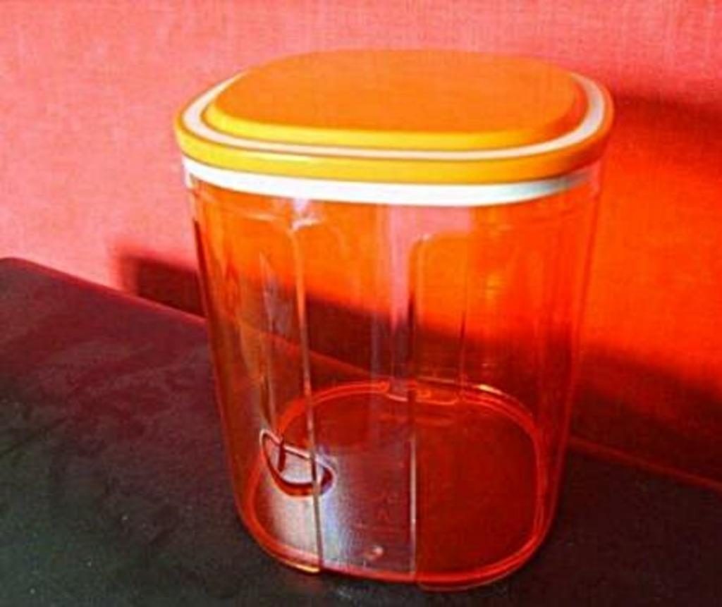 tupperware:grande boîte vitrine, Maison & Meubles, Cuisine| Tupperware, Enlèvement ou Envoi, Neuf, Orange, Boîte