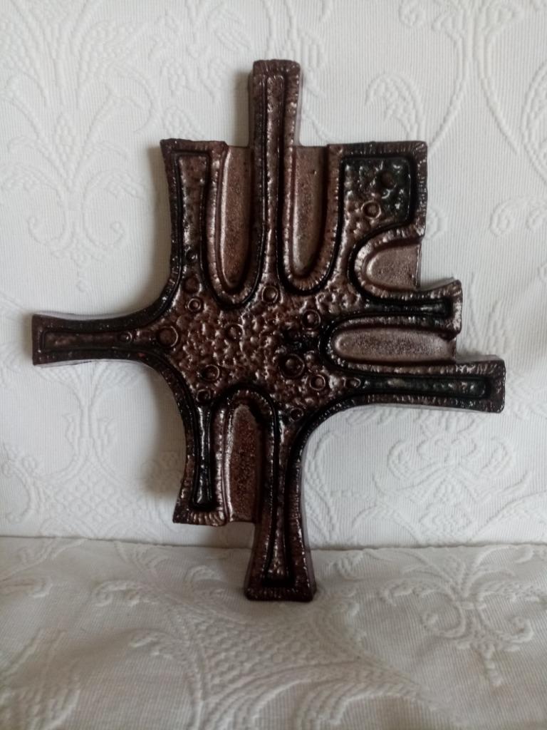 Plaque déco murale céramique by Paul de Bruyne 80s  32/28cm, Antiquités & Art, Enlèvement ou Envoi