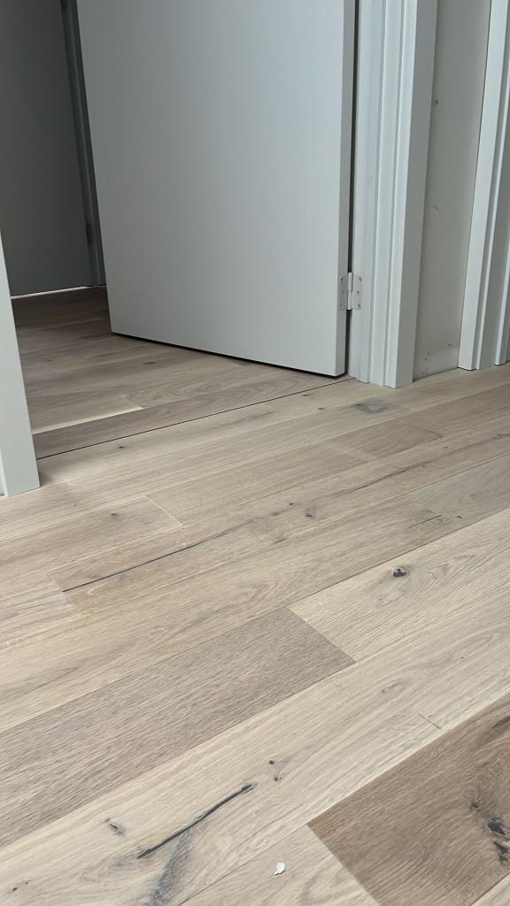 Halfmassief eik parket - mat wit geolied 12,00 m2, Neuf, Halfmassieve parket T&G Eik, Parquet, 10 à 25 m²