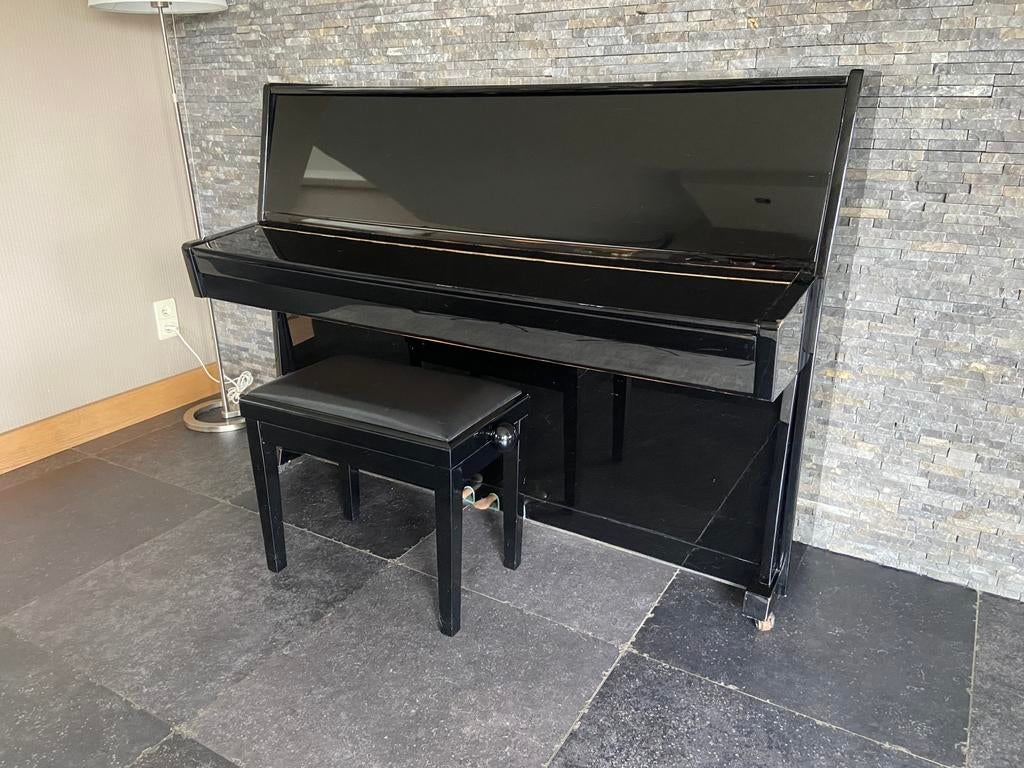 Houten piano zwart met kruk, Muziek en Instrumenten, Piano's, Ophalen, Gebruikt, Zwart, Piano
