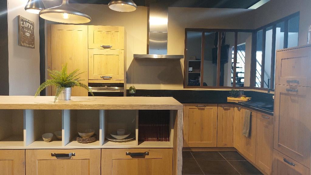 cuisine cottage bois massif et siemens, Huis en Inrichting, Ophalen, Nieuw, Zwart