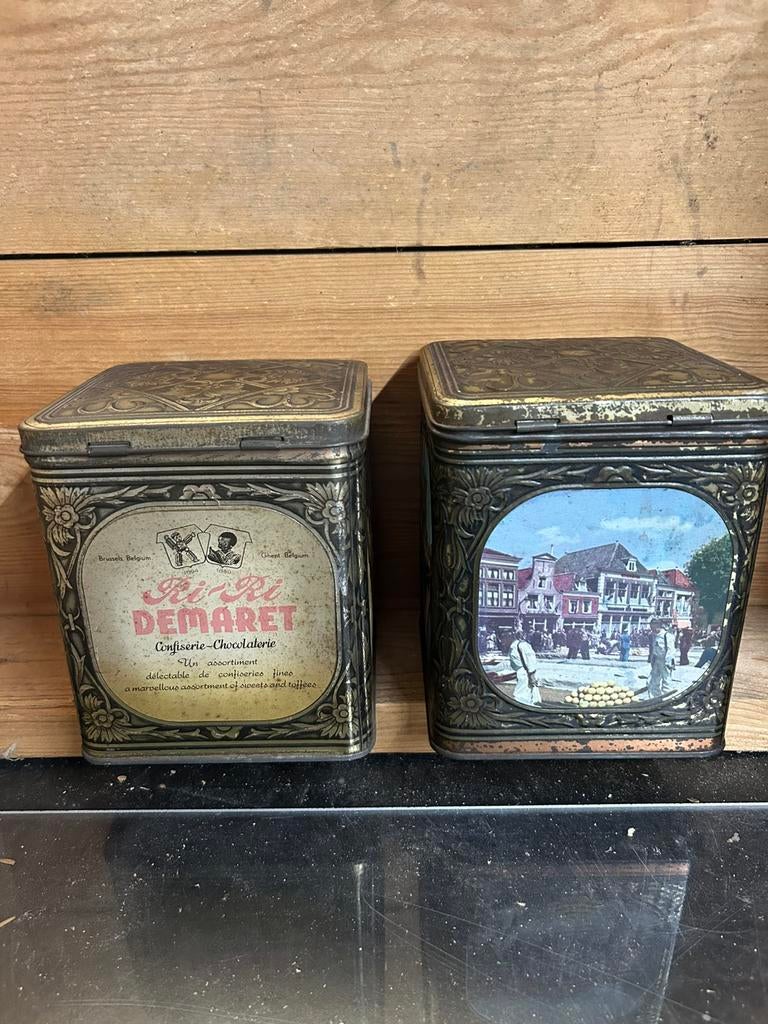 Demaret blikken dozen, Verzamelen, Ophalen of Verzenden, Gebruikt, Koek(jes), Overige merken
