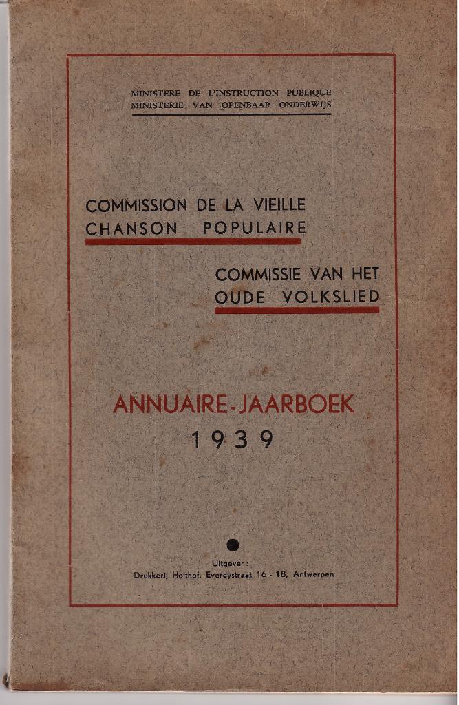 Commissie van het oude volkslied. jaarboek 1939, Boeken, Muziek, Ophalen of Verzenden, Overige onderwerpen