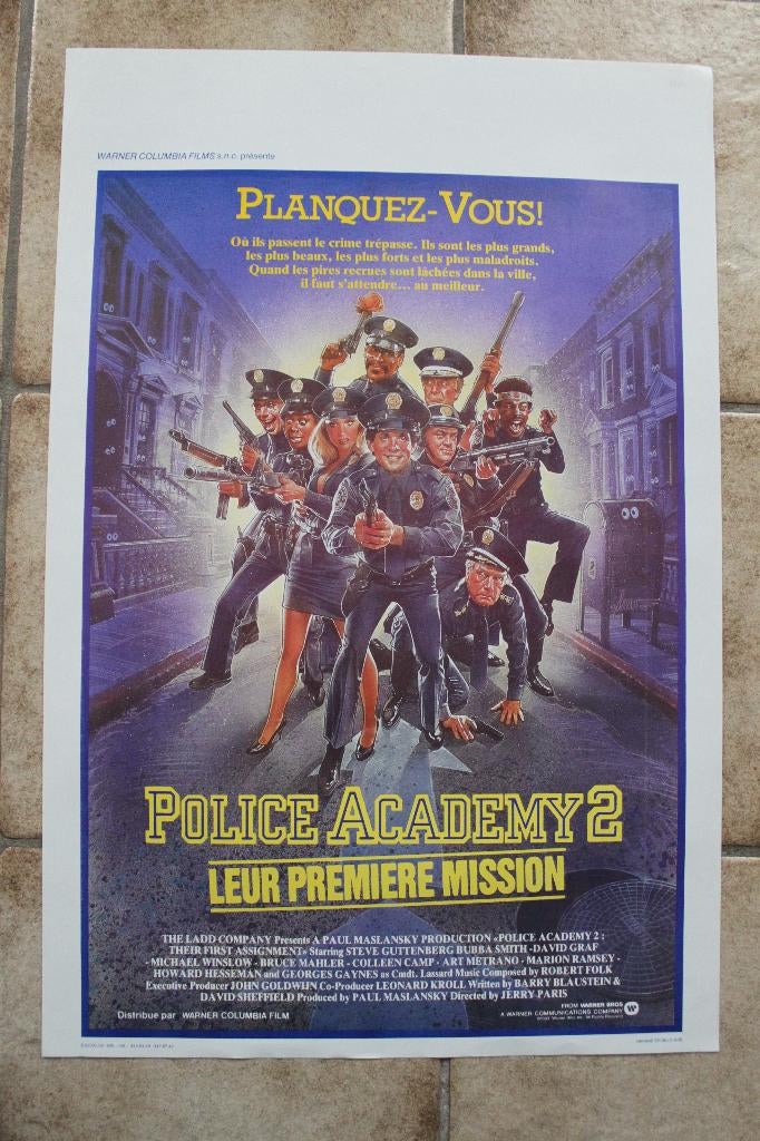 filmaffiche Police Academy 2 filmposter, Collections, Enlèvement ou Envoi, Rectangulaire vertical, A1 jusqu'à A3, Comme neuf