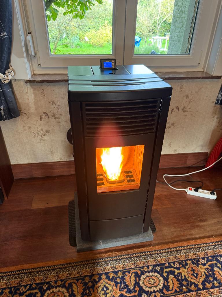 pellet ravelli r70 noir 7kw etat impeccable, Maison & Meubles, Poêles, Autres carburants, Comme neuf, Enlèvement, Poêle à granulés