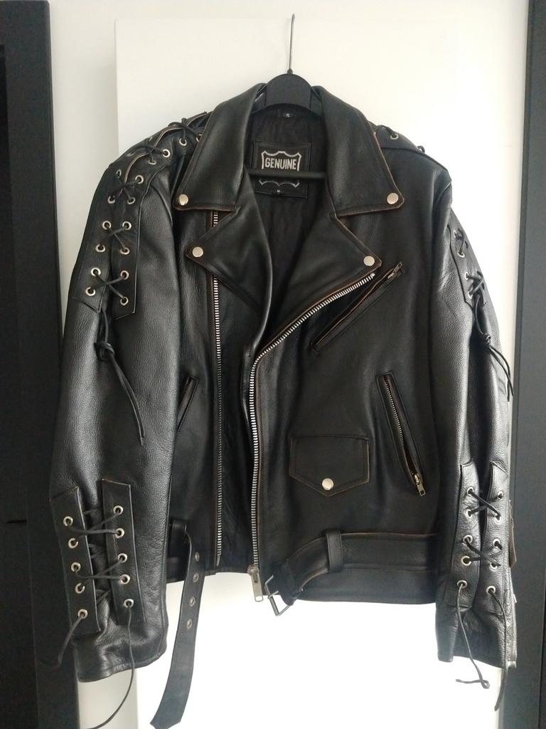 Retro lederen jas, Ophalen, Maat 36 (S)