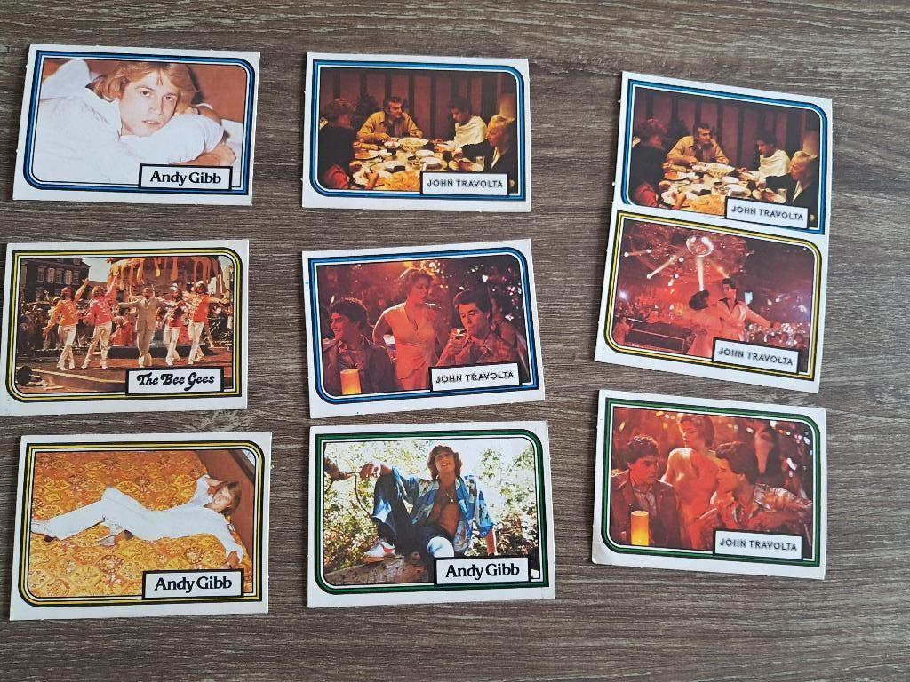 9 Chromo's John Travolta en de Bee Gees, Verzamelen, Verzenden, Gebruikt, Prent