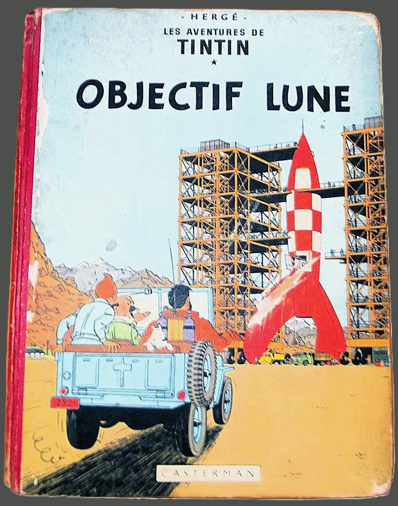 tintin - Objectif Lune / EO 1953, Livres, Une BD, Enlèvement ou Envoi, Utilisé, HERGE