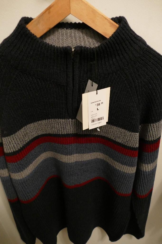 PULL EN MAILLE RAYURES 4 COULEURS POUR HOMME MARQUE BEL & BO, Vêtements | Femmes, Enlèvement ou Envoi, Neuf, Taille 42/44 (L)