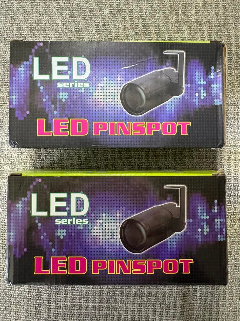 2x LED Pinspot – set – ideaal voor spiegelbol / sfeerlicht, Ophalen of Verzenden, Zo goed als nieuw, Licht