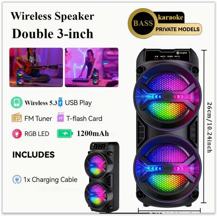 Haut-parleur Bluetooth Portable Extérieur avec Lumières Mu, Neuf, Moins de 60 watts, Enlèvement ou Envoi, Haut-parleur central