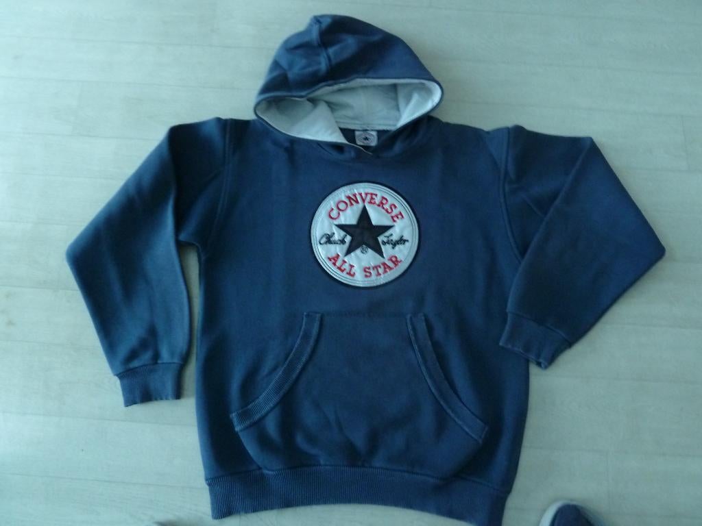 Sweat à capuche Converse All Star bleu foncé XS taille 164, Garçon, Enlèvement ou Envoi, Pull ou Veste, Converse all star