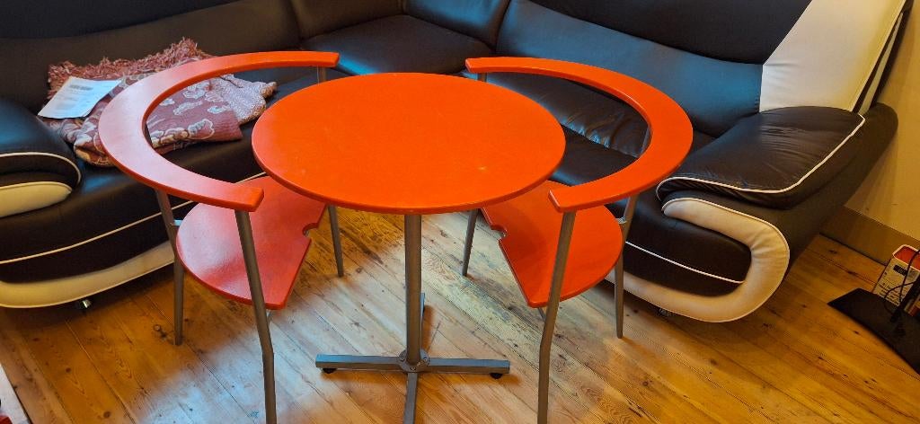 Table ovale avec chaises encastré, Maison & Meubles, Enlèvement, Utilisé, Jusqu'à deux personnes, Ovale