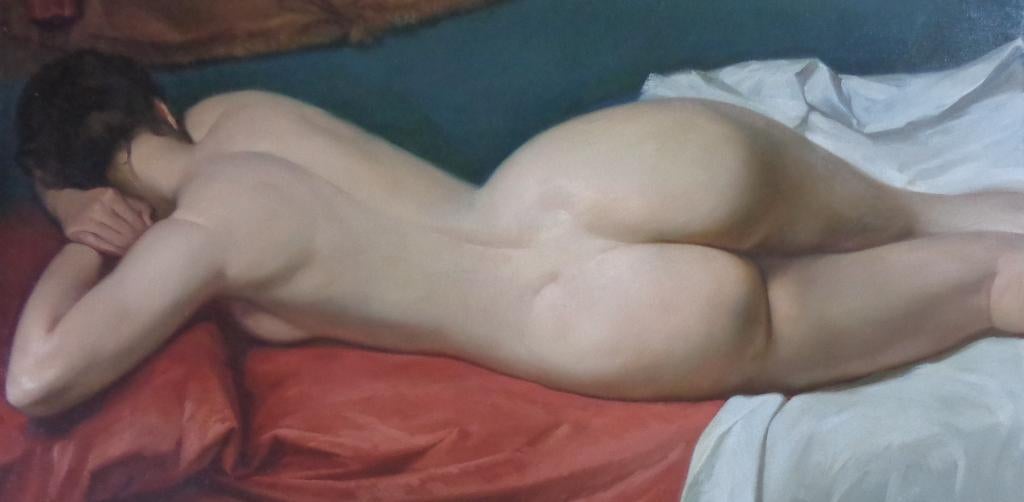 ROBERT VAN CAUWENBERGHE / NAAKT / OLIEVERF 71x103cm CHASSIS, Enlèvement