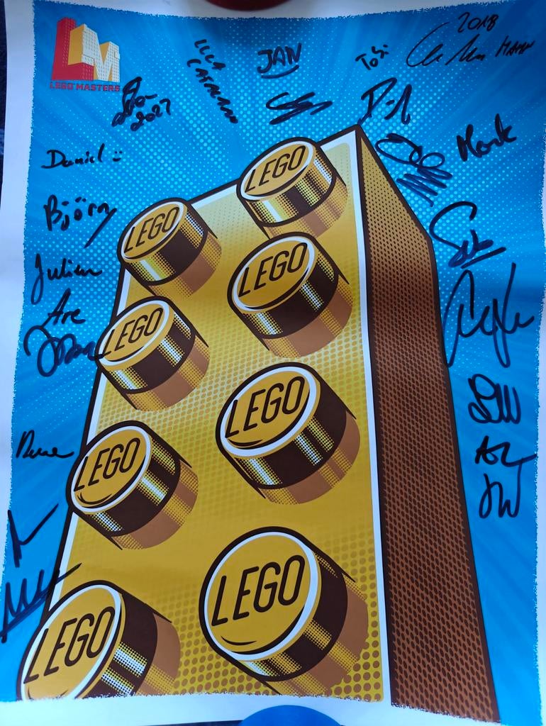 Lego Master poster gesigneerd, Ophalen of Verzenden, Lego