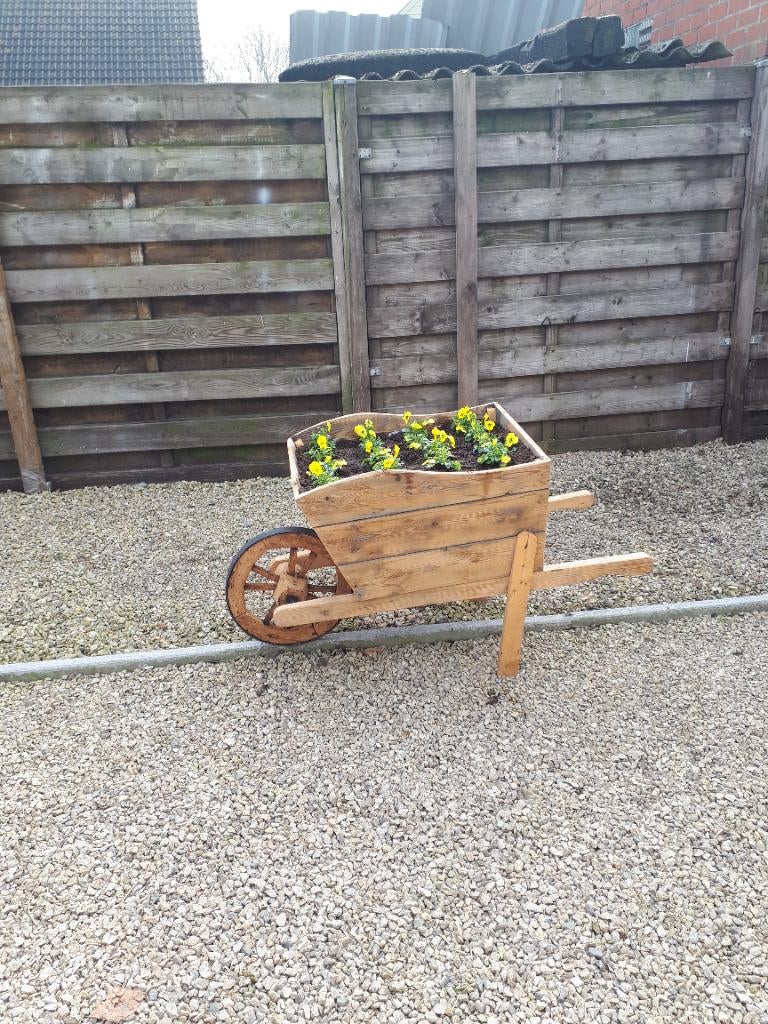 houten kruiwagen, Tuin en Terras, Kruiwagens, Ophalen, Zo goed als nieuw