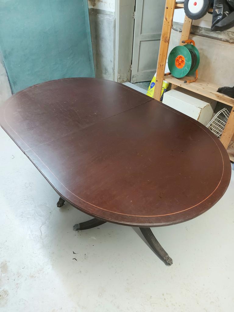 Mahoniehouten tafel, Ophalen, Gebruikt, 50 tot 75 cm, 50 tot 100 cm