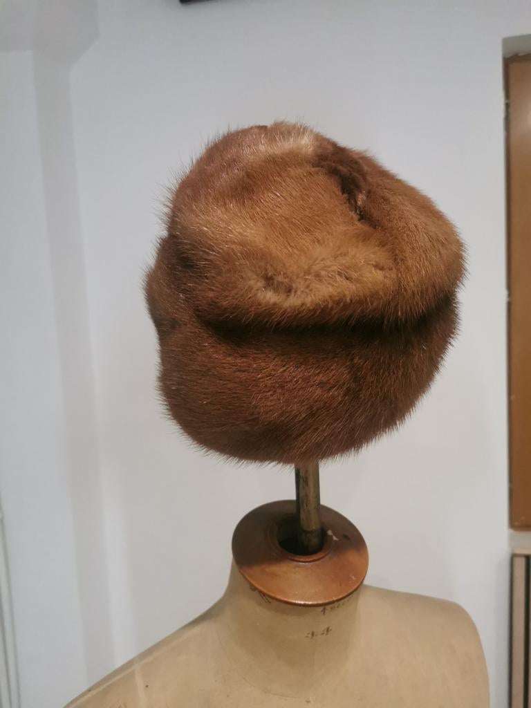 Toque vintage en vison véritable Jacques Le Winter Bruxelles, Kleding | Dames, Ophalen of Verzenden