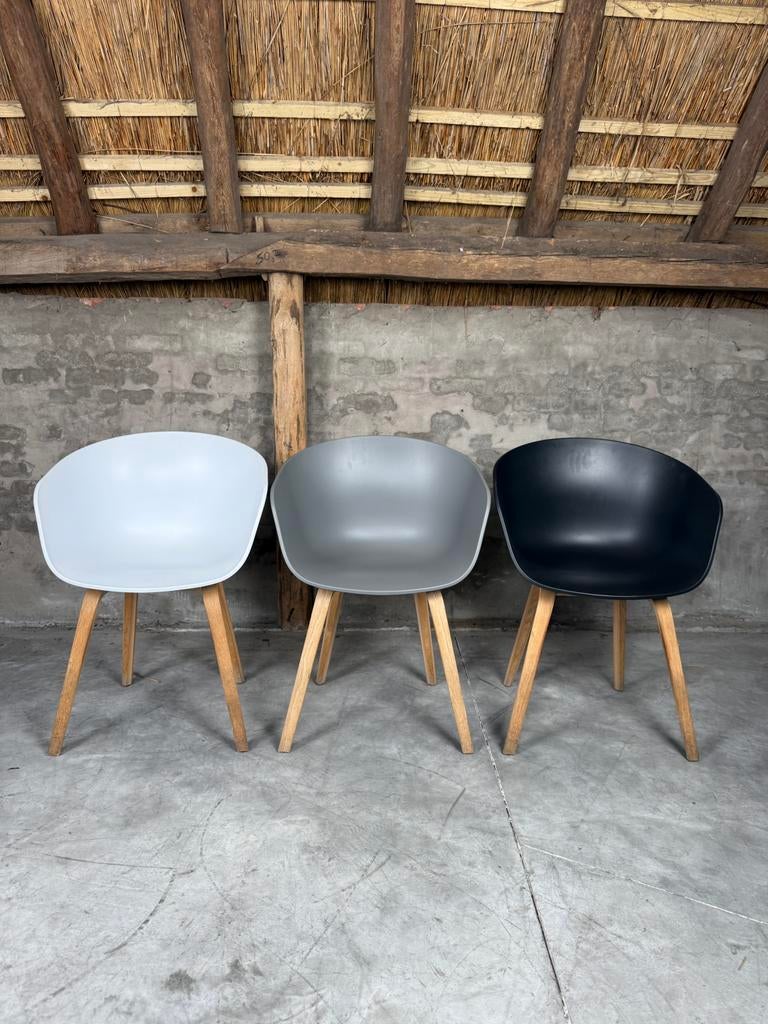 16 HAY About A Chair AAC22 (5 grijs, 6 zwart, 6 wit), Huis en Inrichting, Ophalen of Verzenden, Zo goed als nieuw, Grijs, Hout
