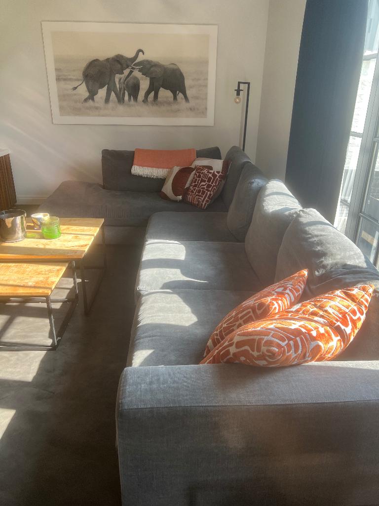 Complete Zithoek  grijs, Ophalen, Gebruikt, Stof