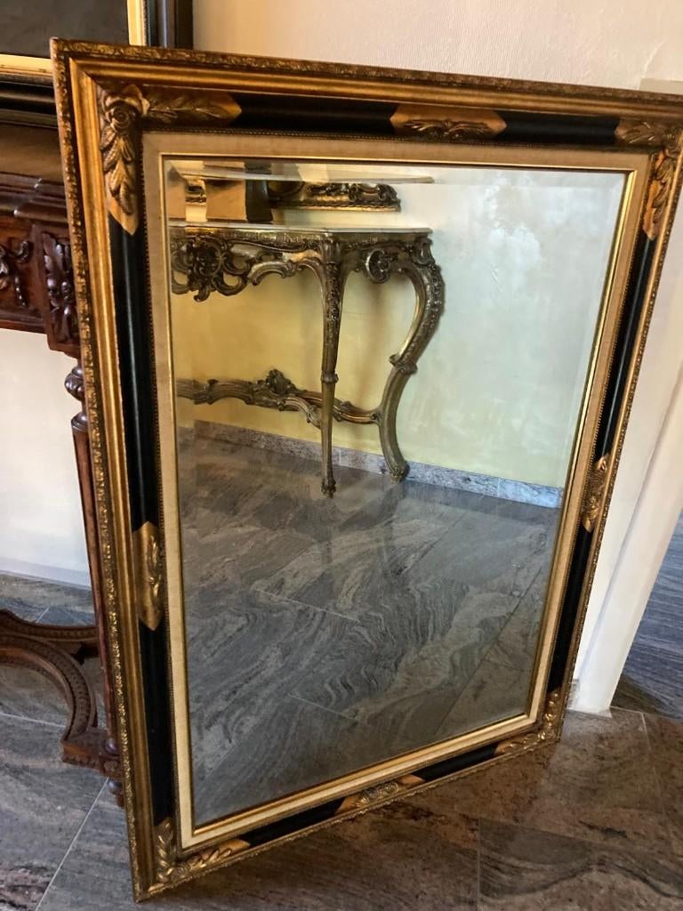 spiegel antiek verguld zwart Empire Napoléon zgst facet, Ophalen, Rechthoekig, 50 tot 100 cm, 100 tot 150 cm