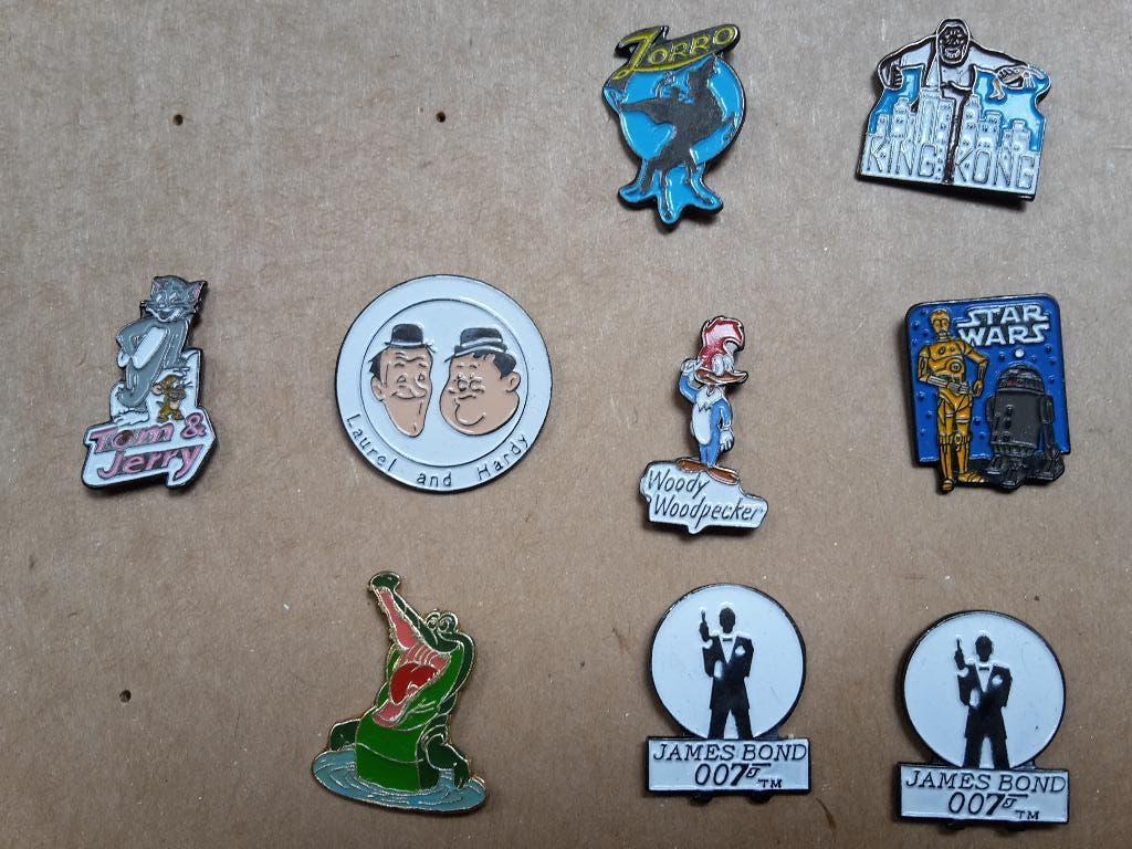 Pins van de jaren 90, o.a. van Star Wars, James Bond, Zorro, Collections, Enlèvement ou Envoi, Neuf, Figurine, Insigne ou Pin's