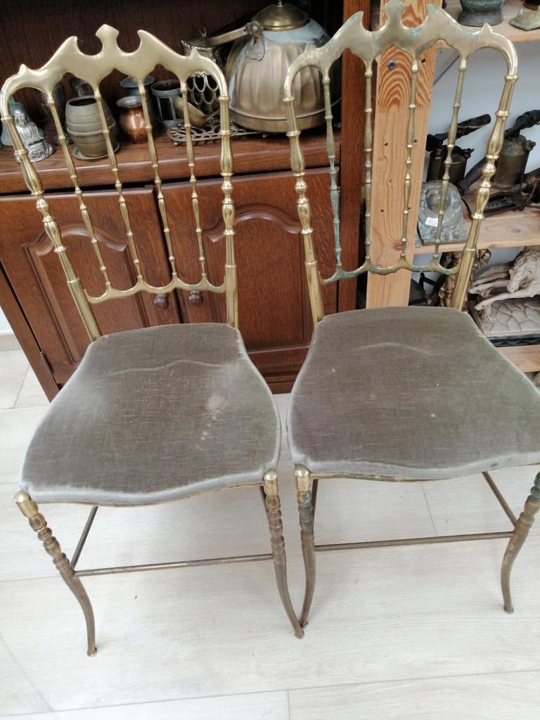 2 Italiaanse koperen stoelen, Antiek en Kunst, Ophalen