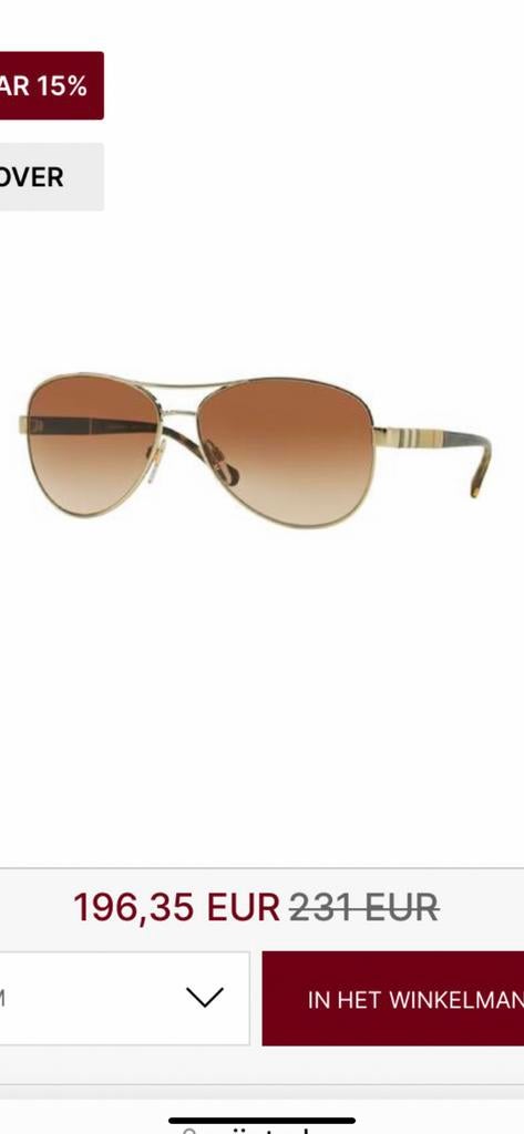 Burberry Zonnebril ( Origineel ), Ophalen of Verzenden, Zonnebril